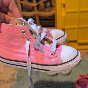 Converse Pink and White Canvas Sneakers